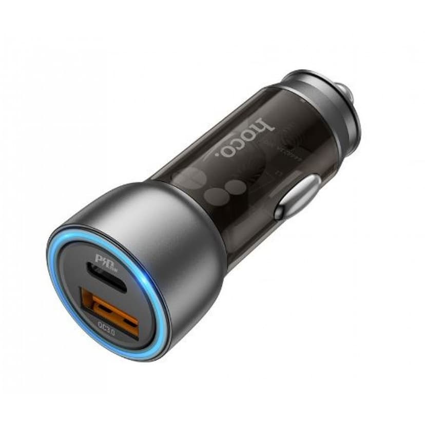 HOCO NZ8 12v. зарядно за кола 43W QC3.0USB+PD25W Dual Port - Черен
