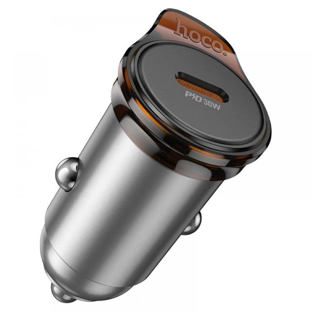 Мини бързо зарядно за кола HOCO NZ16 “Rigorous” PD30W (USB-C) – Черно