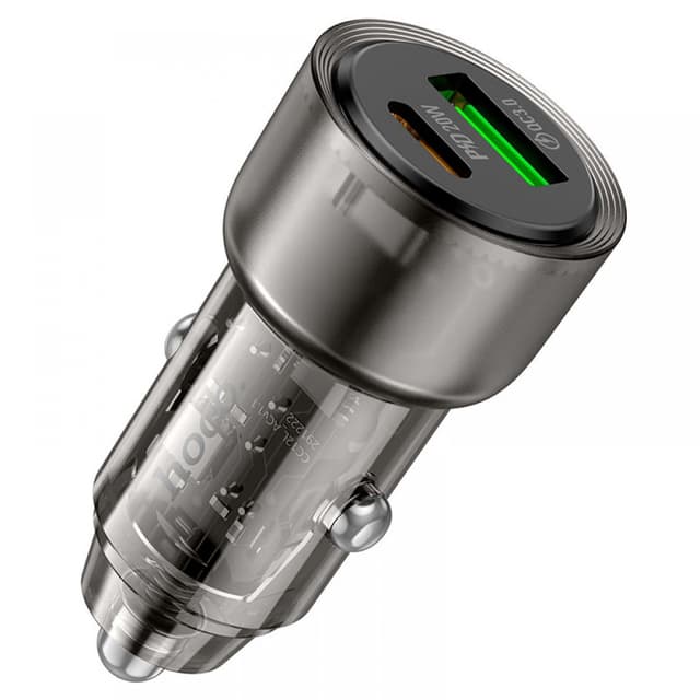 Зарядно за кола / адаптер HOCO Z52 Spacious 38W с 2 изхода (USB QC3.0 + USB-C PD20W) – Черен